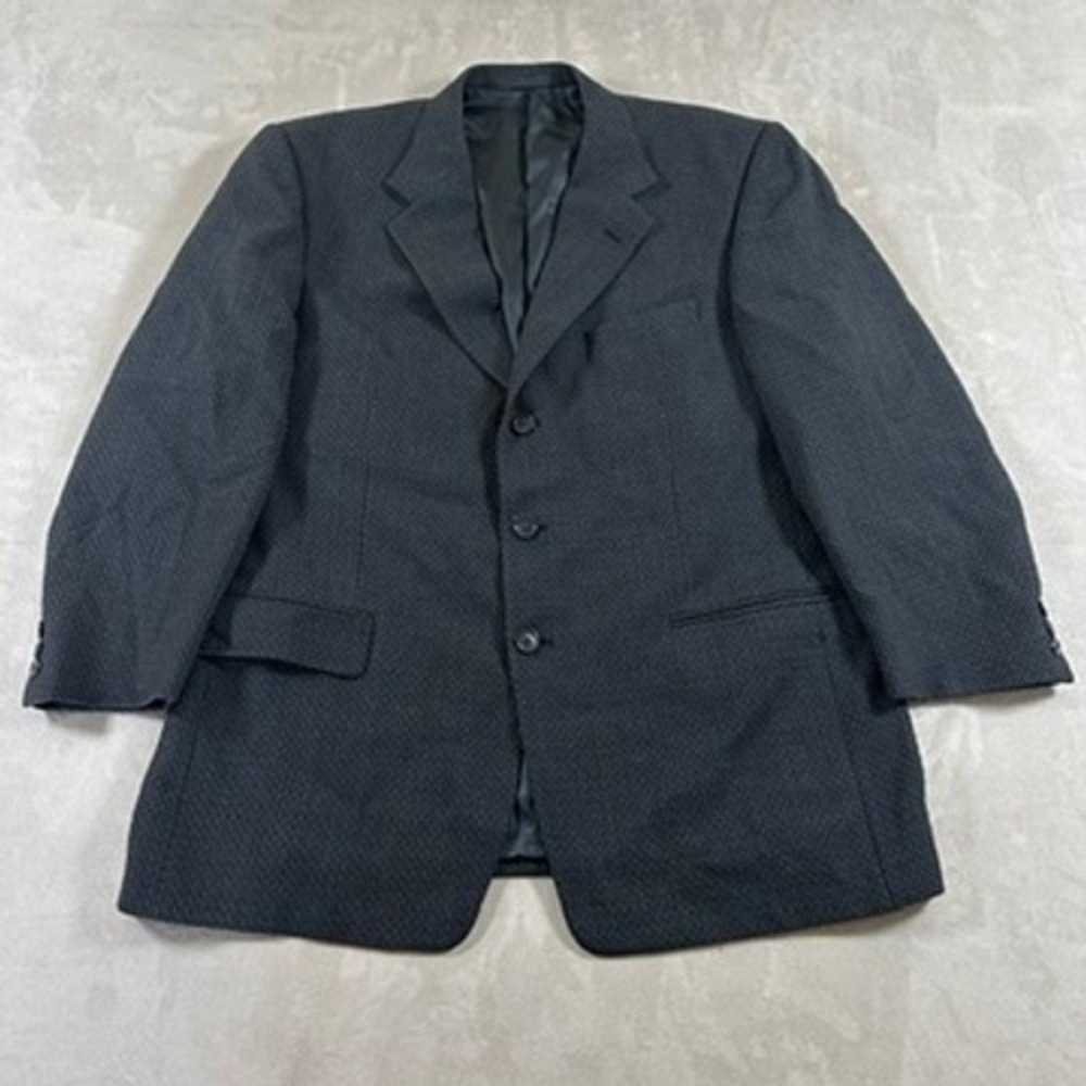 Tallia Uomo Blazer Mens 44 Regular Gray Worsted Wool 3 Button Sport Coat USA